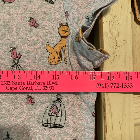 S/2 Gray Cat Print Nightgowns, SMALL, NEW - Picture 9 of 15